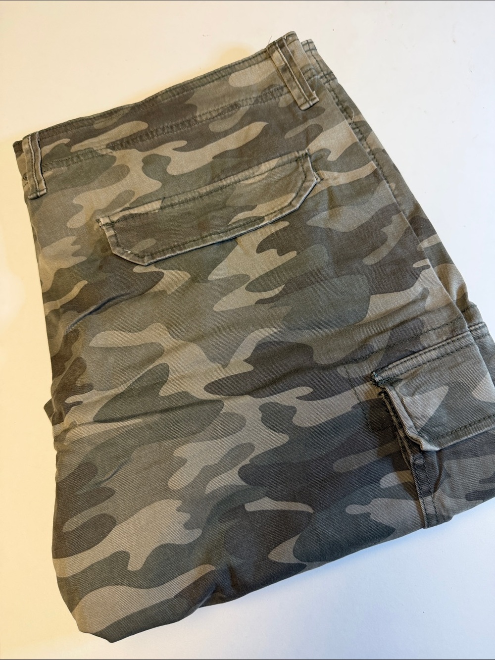 George Olive Cargo Pants with Blue Brand Tag